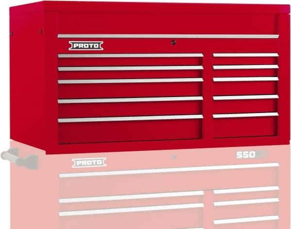 Proto - 10 Drawer Top Tool Chest - 50" Wide x 25-1/4" Deep x 27" High, Steel, Red - All Tool & Supply