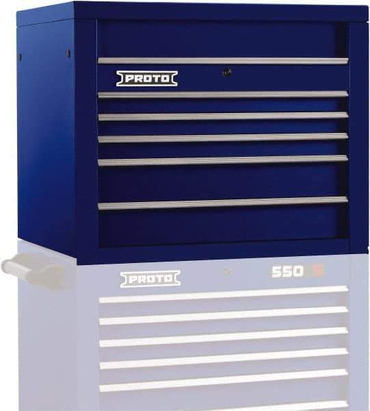 Proto - 5 Drawer Top Tool Chest - 34" Wide x 25-1/4" Deep x 27" High, Steel, Blue - All Tool & Supply