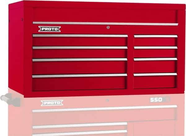 Proto - 8 Drawer Top Tool Chest - 50" Wide x 25-1/4" Deep x 27" High, Steel, Red - All Tool & Supply