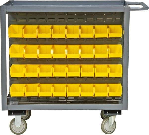 Durham - 1,200 Lb Capacity, 24" Wide x 36" Long x 36-1/8" High Service Cart - 2 Shelf, Steel, 2 Rigid/2 Swivel Casters - All Tool & Supply