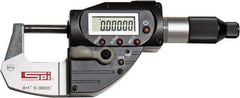 SPI - 0 to 1" Range, 0.00005" Resolution, IP65 Electronic Outside Micrometer - 0.00015" Accuracy, CR2032 Battery - All Tool & Supply