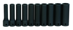 10 Piece - 1/2" Drive - 6 Point - Deep Impact Socket Set on Clip Rail Metric - All Tool & Supply