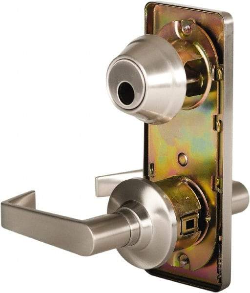 Stanley - Grade 2 Passage Lever Lockset for 1-3/8 to 2" Thick Doors - 2-3/4" Back Set, Keyless Cylinder, Brass Alloy, Satin Nickel Finish - All Tool & Supply