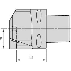 Kennametal - EG-P-GUP, EG-U-GUN, EG-U-GUP, ER-P-GUP, ER-U-GUN, ER-U-GUP Insert, 57mm Head Length, Modular Grooving Blade Holder Head - Left Hand Cut, System Size PSC80, Through Coolant, Series Beyond Evolution - All Tool & Supply