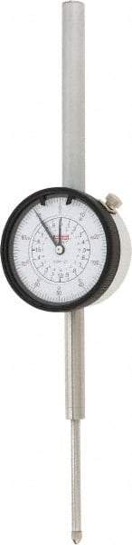 SPI - 2" Range, 0-100 Dial Reading, 0.001" Graduation Dial Drop Indicator - 2.2" Dial, 0.1" Range per Revolution, 0.004" Accuracy, Revolution Counter, Includes NIST Traceability Certification - All Tool & Supply