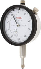 SPI - 1/4" Range, 0-50-0 Dial Reading, 0.001" Graduation Dial Drop Indicator - 2.2" Dial, 0.1" Range per Revolution, 0.002" Accuracy, Revolution Counter - All Tool & Supply