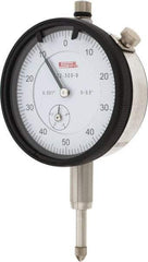 SPI - 1/2" Range, 0-50-0 Dial Reading, 0.001" Graduation Dial Drop Indicator - 2.2" Dial, 0.1" Range per Revolution, 0.002" Accuracy, Revolution Counter, Includes NIST Traceability Certification - All Tool & Supply