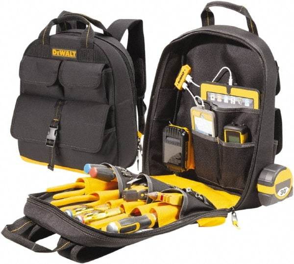 DeWALT - 23 Pocket Backpack Tool Bag - 14-1/2" Wide x 6" Deep x 19-3/4" High - All Tool & Supply