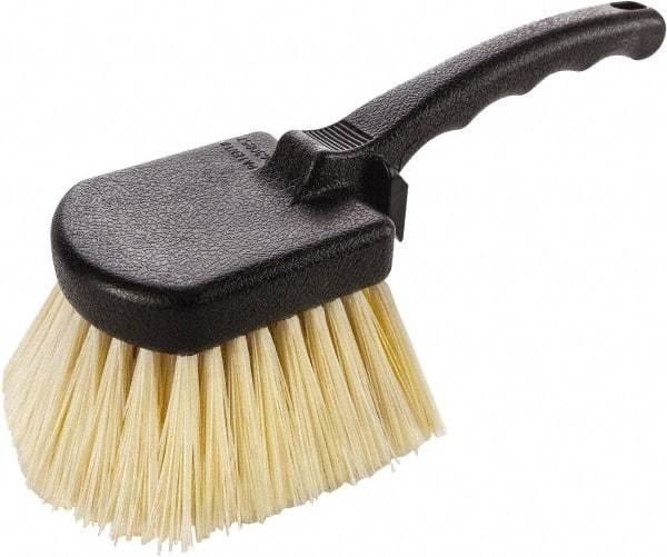 Harper Brush - 2-1/4" Bristle Length, Polypropylene Utility Scrub Brush - 3-1/2" x 3-1/2" Long x 3" Wide Head, 10" OAL, Easy Grip Handle, Black, Polypropylene Block - All Tool & Supply