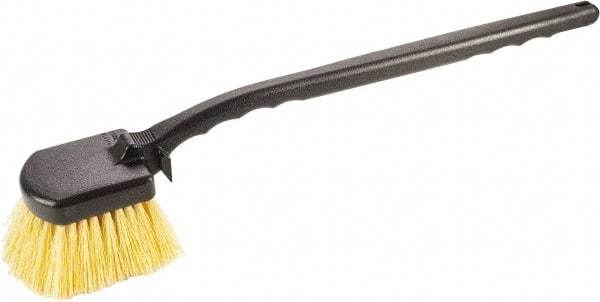 Harper Brush - 2-1/4" Bristle Length, Polypropylene Utility Scrub Brush - 3-1/2" x 3-1/2" Long x 3" Wide Head, 20" OAL, Easy Grip Handle, Black, Polypropylene Block - All Tool & Supply