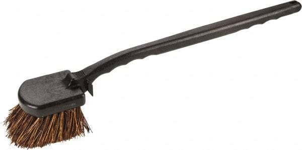 Harper Brush - 2-1/4" Bristle Length, Palmyra Utility Scrub Brush - 3-1/2" x 3-1/2" Long x 3" Wide Head, 20" OAL, Easy Grip Handle, Black, Polypropylene Block - All Tool & Supply