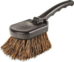 Harper Brush - 2-1/4" Bristle Length, Palmyra Utility Scrub Brush - 3-1/2" x 3-1/2" Long x 3" Wide Head, 10" OAL, Easy Grip Handle, Black, Polypropylene Block - All Tool & Supply