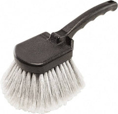 Harper Brush - 2-1/4" Bristle Length, Flagged Plastic Utility Scrub Brush - 3-1/2" x 3-1/2" Long x 3" Wide Head, 10" OAL, Easy Grip Handle, Black, Polypropylene Block, Flagged - All Tool & Supply