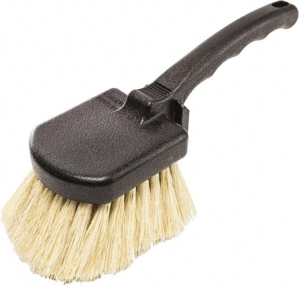 Harper Brush - 2-1/4" Bristle Length, Tampico Utility Scrub Brush - 3-1/2" x 3-1/2" Long x 3" Wide Head, 10" OAL, Easy Grip Handle, Black, Polypropylene Block - All Tool & Supply