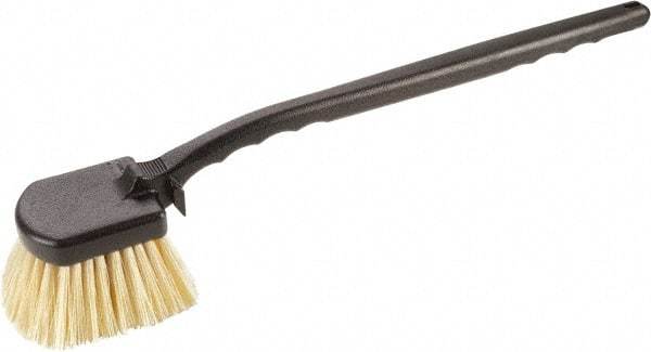 Harper Brush - 2-1/4" Bristle Length, Polypropylene Utility Scrub Brush - 3-1/2" x 3-1/2" Long x 3" Wide Head, 20" OAL, Easy Grip Handle, Black, Polypropylene Block, Flagged - All Tool & Supply