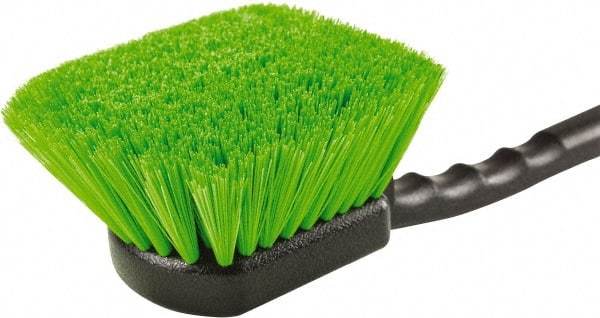 Harper Brush - 2-1/4" Bristle Length, Flagged Plastic Utility Scrub Brush - 3-1/2" x 3-1/2" Long x 3" Wide Head, 10" OAL, Easy Grip Handle, Black, Polypropylene Block, Flagged - All Tool & Supply