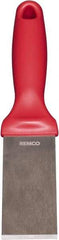 Remco - Stiff Stainless Steel Beveled Scraper - 1-1/2" Blade Width x 3-1/2" Blade Length, 5-13/32" Long Ergonomic Polypropylene Handle - All Tool & Supply