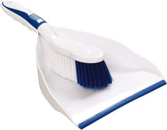 Harper Brush - 8" Wide x 7" Deep x 4" High Handheld Dustpan with Brush - Plastic Body, 5" Handle, White - All Tool & Supply