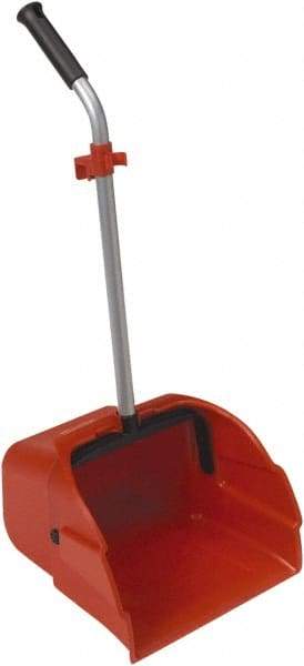 Harper Brush - 14" Wide x 13" Deep x 32" High Handheld Dustpan - Plastic Body, 25" Aluminum Handle, Red - All Tool & Supply