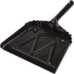 Harper Brush - 12" Wide x 7" Deep x 4" High Handheld Dustpan - Metal Body, 6" Handle, Black - All Tool & Supply