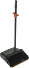 Harper Brush - 12" Wide x 12" Deep x 36" High Upright Dustpan - Plastic Body, 28" Aluminum Handle, Black - All Tool & Supply