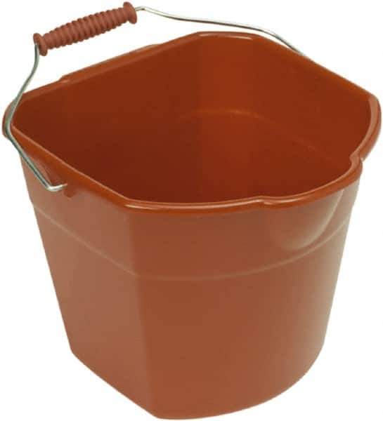 Harper Brush - 17 Qt, Plastic Rectangular Red Single Pail with Pour Spout - Handle Included, 13" Top Length - All Tool & Supply