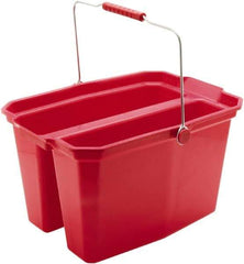 Harper Brush - 19 Qt Plastic Double Pail - 18" Long, Red, Metal Handle - All Tool & Supply