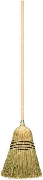 Harper Brush - 56" OAL Corn Bristle Broom - 39" Long Wood Handle, 17" Bristle Length, 14" Wide - All Tool & Supply