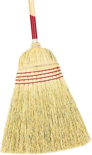 Harper Brush - 58" OAL Corn Bristle Broom - 40" Long Wood Handle, 18" Bristle Length, 18" Wide - All Tool & Supply