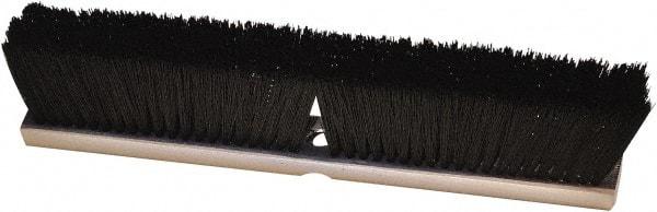 Harper Brush - 18" Medium Duty Synthetic Push Broom - 3" Bristle Length, Wood Block, Threaded Handle Connection, Handle Sold Separately - All Tool & Supply