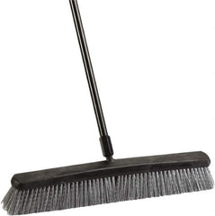 Harper Brush - 24" Rough Surface Synthetic Push Broom - 3" Bristle Length, Plastic Block, Threaded Handle Connection, Handle Included - All Tool & Supply