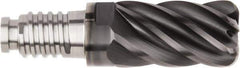 Kennametal - 3/4" Diam, 1-1/8" LOC, 6 Flute, 0.09" Corner Radius End Mill Head - Solid Carbide, AlTiN Finish, Duo-Lock 20 Connection, Spiral Flute, 37 & 39° Helix, Centercutting - All Tool & Supply