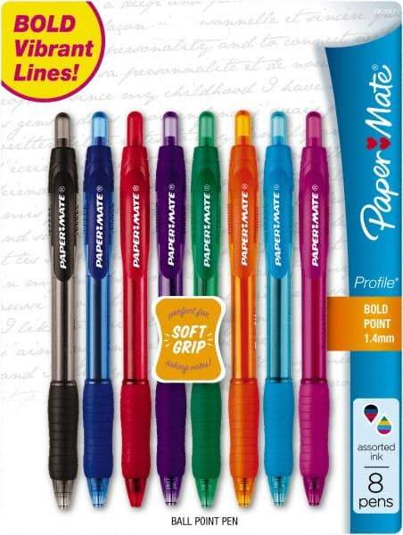 Paper Mate - 1mm Ball Point Retractable Ball Point Pen - Assorted Colors - All Tool & Supply