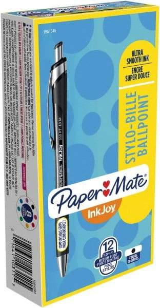 Paper Mate - 1mm Ball Point Retractable Ball Point Pen - Black - All Tool & Supply