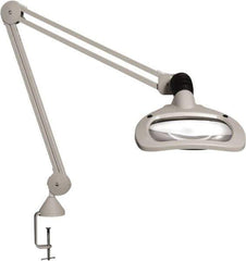 Vision Engineering - 30" Arm, Spring Suspension, Clamp Mount, LED, Light Gray, Magnifying Task Light - 6 Watts, 120 Volts, 2.25x Magnification - All Tool & Supply