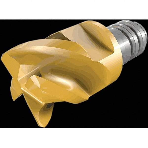 Iscar - MM EC-H CF Grade IC908 Carbide End Milling Tip Insert - TiAlN Finish, 4 Flutes, 5/8" Cutting Diam, 0.488" Depth of Cut, 0.81" Extension, 46/48° Helix - All Tool & Supply