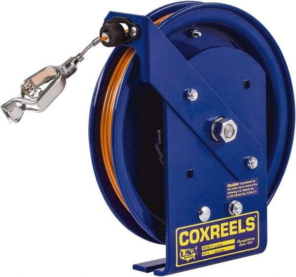 CoxReels - 5/32 Inch x 75 Ft. Stranded Cable Grounding Reel - Spring Driven Reel, Galvanized Steel Cable - All Tool & Supply