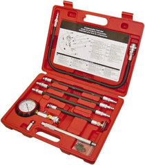 Lang - 8 Piece Dial Engine Compression Test Kit - 300 Max Pressure, 0 to 300 PSI (0 to 21 Kg/cm2) Scale - All Tool & Supply