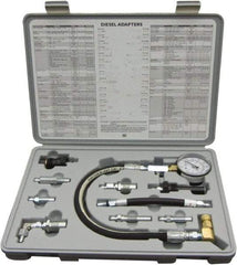 Lang - 10 Piece Dial Engine Compression Test Kit - 1,000 Max Pressure, PSI Scale - All Tool & Supply