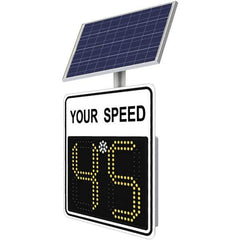 TrafficLogix - "Your Speed", 28" Wide x 28" High, Aluminum Speed Limit Signs - Black on White, High Intensity Reflectivity, Square, Post Mount - All Tool & Supply