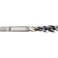 OSG - 1-1/2-6 UNF 4 Flute 2B Semi-Bottoming Spiral Flute Tap - Powdered Metal, TiCN Finish, 200mm OAL, Right Hand Flute, Right Hand Thread, H10, Series 16505 - All Tool & Supply