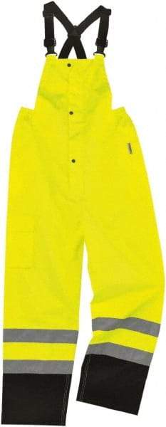 Ergodyne - Size M, Lime, Rain Bib Overall - 1 Pocket - All Tool & Supply