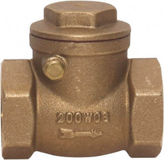 Value Collection - 3/4" Brass Check Valve - Check Swing, FNPT x FNPT, 200 WOG - All Tool & Supply