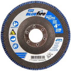 Norton - 4-1/2" 80 Grit 7/8" Center Hole Type 27 Zirconia Alumina Flap Disc - All Tool & Supply