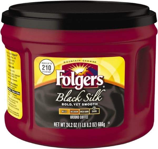 Folgers - Coffee, Black Silk, 24.2 oz Canister, 6/Carton - All Tool & Supply