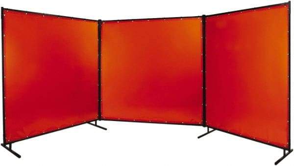 Steiner - 8' Wide x 8' High, 14mm Thickness, Transparent Vinyl Portable Welding Screen - Orange - All Tool & Supply