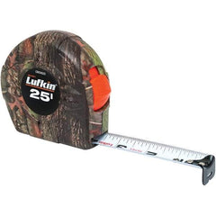 Lufkin - 25' x 1" Yellow Steel Blade Tape Measure - 1/16" Graduation, Inch Graduation Style, Camouflage ABS Plastic Case - All Tool & Supply