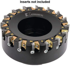 Kennametal - 6 Inserts, 2-1/2" Cut Diam, 1" Arbor Diam, 1/4" Max Depth of Cut, Indexable Square-Shoulder Face Mill - 0° Lead Angle, 2" High, KSDR100031E1W4S Insert Compatibility, Series KBDM - All Tool & Supply