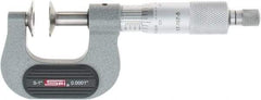 SPI - 0 to 1", Ratchet Stop Thimble, Mechanical Disc Micrometer - 0.0001" Accuracy, 0.79" Disc, 0.0001" Resolution, 0.31" Spindle Diam, Steel Face, NIST Traceability Certification Included - All Tool & Supply