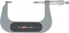 SPI - 3" to 4" Mechanical Painted Blade Micrometer - 0.0002" Accuracy, 0.03" Blade Thickness, Ratchet Stop Thimble - All Tool & Supply